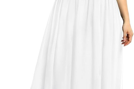 Pinup Fashion Wedding Dresses for Bride Plus Size – Formal Evening Gown Wrap Neck Lace Chiffon Long Dress